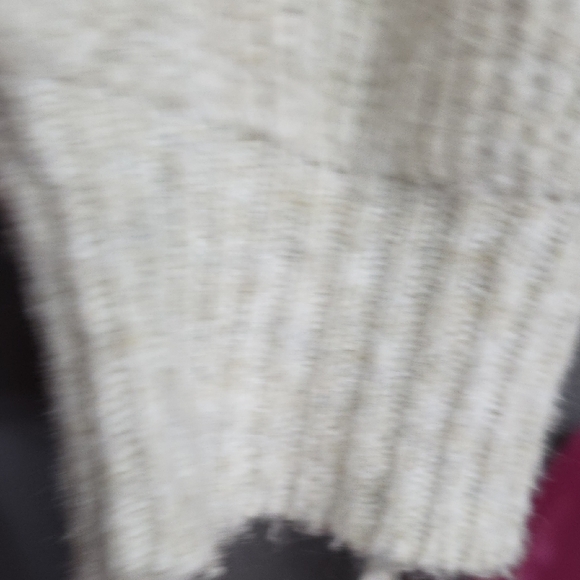 Topshop Women's Cream/Gray Knit Turtleneck/Cowl Sweater Cropped Size 12 GUC - Picture 4 of 12